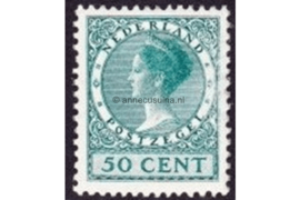 Nederland NVPH 197 Gestempeld (50 cent) Koningin Wilhelmina Veth Met watermerk 1926-1939