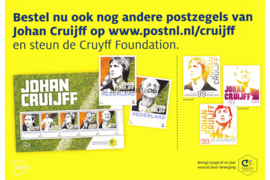 Nederland NVPH Johan Cruijff Postfris (met flyer) Velletjes met vijf zegels (Persoonlijke Postzegels) Velletje Johan Cruijff 2017