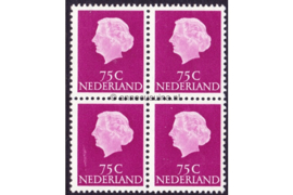 Nederland NVPH 633 Postfris (75 cent) (Blokje van vier) Koningin Juliana En Profil Lage waarden 1953-1967