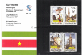 Republiek Suriname Zonnebloem Presentatiemapje PTT nr 121 (2 paartjes) Postfris Postzegelmapje De officiële ingebruikname van de Staatsolie Raffinaderij 1997