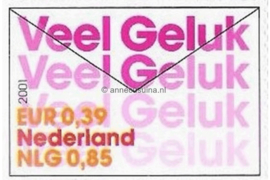 Nederland NVPH 2001 Gestempeld (0,39 euro/85 cent) Zegels uit postzegelboekje "10 om te feliciteren" (PB71) in dubbele waarde 2001