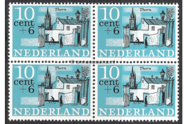 Nederland NVPH 843 Postfris (10 + 6 cent) (Blokje van vier) Zomerzegels, steden en dorpen 1965