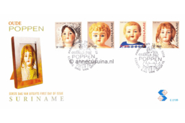 Republiek Suriname Zonnebloem E270 A, B en C Onbeschreven 1e Dag-enveloppe Oude poppen op 3 enveloppen 2003