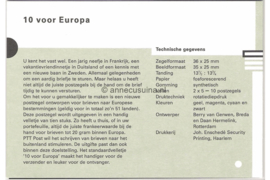 Nederland NVPH M131 (PZM131) Postfris Postzegelmapje Tien voor Europa 1995