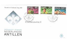 Nederlandse Antillen (Postdienst) NVPH E142 (E142PO) Onbeschreven 1e Dag-enveloppe Cultuur, 50 jaar Antilliaanse Padvindersvereniging 1981