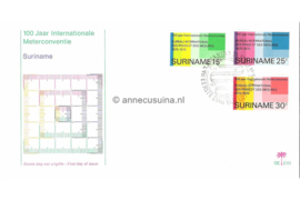 Suriname (Palmboom) NVPH E115 (E115P) Onbeschreven 1e Dag-enveloppe 100 jaar Meterconventie 1975