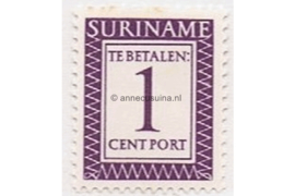 NVPH P47 Postfris (1 cent) Cijfer en waarde in rechthoek. Inschrift Suriname 1956