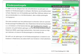 Nederland NVPH M199 (PZM199) Postfris Postzegelmapje Kinderzegels 1998