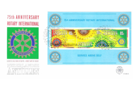 Nederlandse Antillen (Postdienst) NVPH E129a (E129APO) Onbeschreven 1e Dag-enveloppe Blok 75 jaar Rotary International 1980
