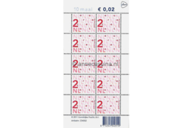 Nederland NVPH V2034dc Postfris Velletje 10 x 0,02 euro met PostNL logo 2011