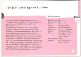 Nederland NVPH M69 (PZM69) Postfris Postzegelmapje 150 jaar Verdrag van Londen 1989