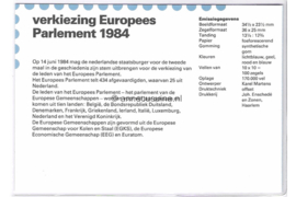 Nederland NVPH M17 (PZM17) Postfris Postzegelmapje Verkiezing Europees Parlement 1983