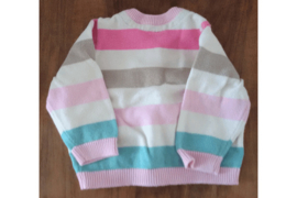 Vestje gestreept roze/wit/grijs/aqua