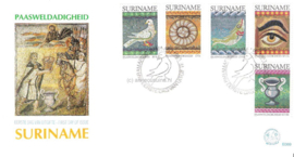 Republiek Suriname Zonnebloem E69 Onbeschreven 1e Dag-enveloppe Paasweldadigheidszegels 1983
