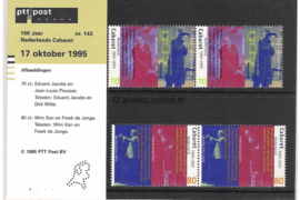 Nederland NVPH M143 (PZM143) Postfris Postzegelmapje 100 jaar Cabaret in Nederland 1995