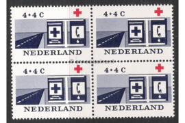 Nederland NVPH 795 Postfris (4 + 4 cent) (Blokje van vier) 100 jaar Rode Kruis 1963