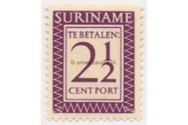 NVPH P49 Postfris (2 1/2 cent) Cijfer en waarde in rechthoek. Inschrift Suriname 1956