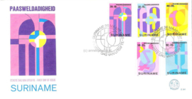 Republiek Suriname Zonnebloem E41 Onbeschreven 1e Dag-enveloppe Paasweldadigheidszegels 1980