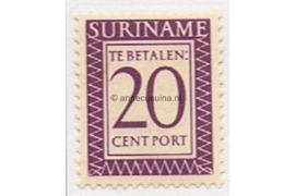 NVPH P53 Postfris (20 cent) Cijfer en waarde in rechthoek. Inschrift Suriname 1956