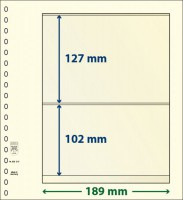 Hagelnieuw & Afgeprijsd! Lindner T-Blanco blad met 2 stroken (Lindner 802210P) (per 10 stuks)