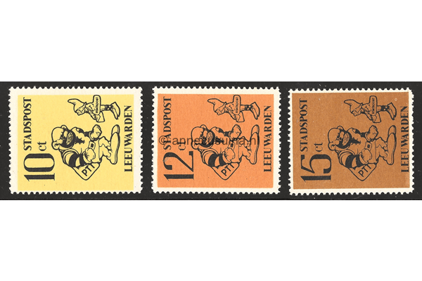 Postfris Serie 10, 12, en 15 cent Stadspost Leeuwarden 1970