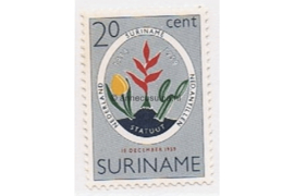 Suriname NVPH 335 Ongebruikt 5 jaar Statuut voor het Koninkrijk 1959