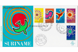 Suriname (Lion) NVPH E73 (E73L) Onbeschreven 1e Dag-enveloppe Paasweldadigheidszegels 1970