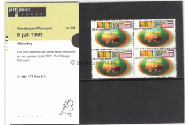 Nederland NVPH M86 (PZM86) Postfris Postzegelmapje 75 jaar Vierdaagse Nijmegen 1991