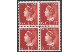 Nederland NVPH 333 Postfris (6 cent) (Blokje van vier) Koningin Wilhelmina (Konijnenburg) 1940-1947