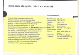 Nederland NVPH M102 (PZM102) Postfris Postzegelmapje Kinderzegels, kind en muziek 1992