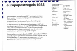 Nederland NVPH M12 (PZM12) Postfris Postzegelmapje Europa-zegels, Communicatie 1983