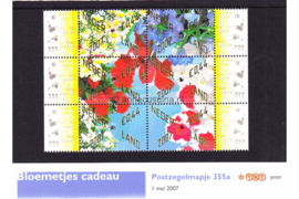 Nederland NVPH M355a (PZM355a) Postfris Postzegelmapje Bloemetjes cadeau 2007