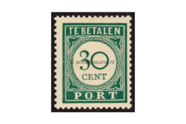 Curaçao NVPH P41 Postfris (30 cent) Cijfer en waarde in donkergroen. 1948-1949