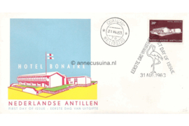 Nederlandse Antillen NVPH E26b (Uitgave met hotel met vlag) Onbeschreven 1e Dag-enveloppe Opening Hotel Bonaire 1963