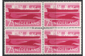 Nederland NVPH 690 Postfris (7+5 cent) (Blokje van vier) Zomerzegels, schepen 1957