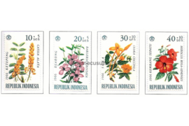 Indonesië Zonnebloem 511-514 Postfris In de nieuwe Rupiah waarden ten bate van sociale instellingen met afbeeldingen van bloemen 1966