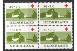 Nederland NVPH 799 Postfris (30 + 9 cent) (Blokje van vier) 100 jaar Rode Kruis 1963