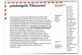 Nederland NVPH M21 (PZM21) Postfris Postzegelmapje Filacento 1984