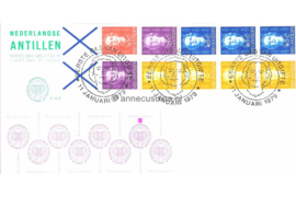 Nederlandse Antillen (Postdienst) NVPH E118b (E118BPOL) (Links) Onbeschreven 1e Dag-enveloppe Koningin Juliana uit postzegelboekje PB4A 1979