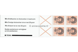 Nederland NVPH PB34a Postfris Postzegelboekje 4 x 75ct - Beatrix  kaftkleur blauw 1986