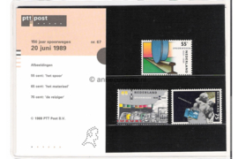 Nederland NVPH M67 (PZM67) Postfris Postzegelmapje 150 jaar Spoorwegen 1989