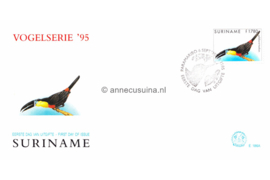 Republiek Suriname Zonnebloem E186 A, B en C Onbeschreven 1e Dag-enveloppe Vogels 1995