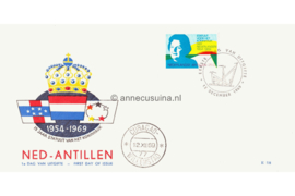 Nederlandse Antillen (Windroos) NVPH E58 (E58Wb/Uitgave zonder logo) Onbeschreven 1e Dag-enveloppe 15 jaar Statuut voor het Koninkrijk 1969
