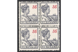 Suriname NVPH 99 Postfris (35 cent) (Blokje van vier) Koningin Wilhelmina 1915-1926