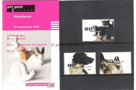 Nederland NVPH M196 (PZM196) Postfris Postzegelmapje Natuur en Milieu 1998