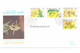 Republiek Suriname Zonnebloem E101 Onbeschreven 1e Dag-enveloppe Voor het Weereld Natuur Fonds met afbeeldingen van orchideeën 1986