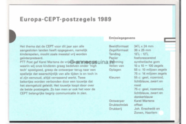 Nederland NVPH M66 (PZM66) Postfris Postzegelmapje Europa, kinderspelen 1989