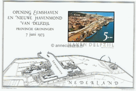 Postfris Zegelvel Ongetande versie f 5,-- Opening Eemshaven en nieuwe havenmond van Delfzijl