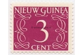Nederlands Nieuw Guinea NVPH 4 Gestempeld (3 cent) Cijfer van Krimpen 1950