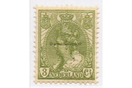 Nederland NVPH 57 Ongebruikt (3 cent) Koningin Wilhelmina (bontkraag) 1899-1921